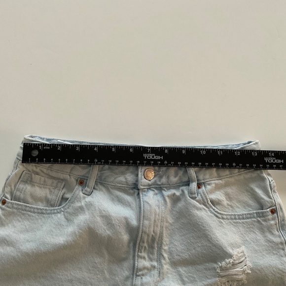 Pacsun Womens High Rise Festival Short Sz 28 Blue Denim Distressed Cowgirl Boho - Picture 4 of 10